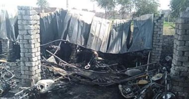قارئ يشارك بصور لحريق  80 موتوسيكل فى جراج على طريق بلتان