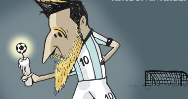 كاريكاتير يسخر من ميسى وأدائه السيئ مع منتخب الأرجنتين