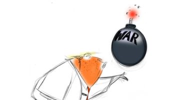 كاريكاتير واشنطن بوست.. دونالد ترامب يلعب بالقوة العسكرية ضد إيران