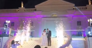 فيديو.. عروض عسكرية وطائرة بدون طيار فى حفل زفاف ملكة جمال لبنان