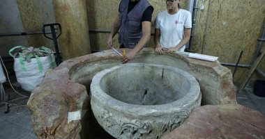 اكتشاف جرن المعمودية.. عمره 1500 سنة فى كنيسة بيت لحم