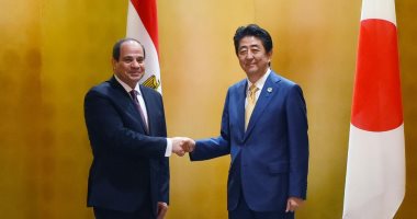 شاهد لحظة استقبال رئيس وزراء اليابان للسيسى فور وصوله مقر قمة العشرين