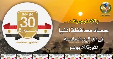 إنفو جراف.. حصاد محافظة المنيا فى الذكرى السادسة لثورة 30 يونيو