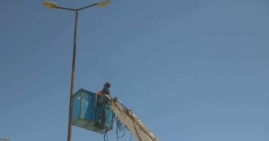 إصلاح شبكة الانارة على ساحل بئر العبد بشمال سيناء