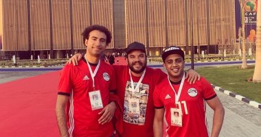 ثلاثى مسرح مصر فى استاد القاهرة قبل مباراة المنتخب وجنوب أفريقيا