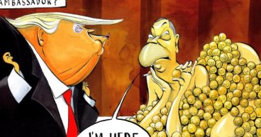 كاريكاتير التايمز يتناول أزمة سفير بريطانيا فى واشنطن مع ترامب