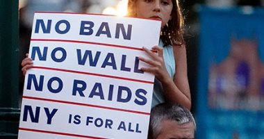 احتجاجات على تنفيذ قوانين الهجرة من قبل الحكومة الأمريكية فى نيويورك