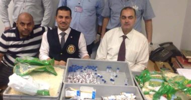 جمارك مطار برج العرب الدولى تحبط تهريب كمية من الأدوية 