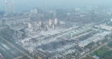 فيديو.. دمار كبير خلًفه انفجار فى مصنع غاز بالصين