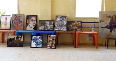 صور .. شاهد لوحات فنية بديعة فى مسابقة "إبداع مراكز الشباب" بالإسكندرية