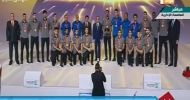 السيسى: نحتفل اليوم بالنجاح الكبير الذى حققه الفريق الوطنى لكرة اليد..فيديو