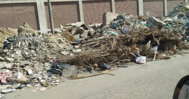 انتشار أكوام القمامة خلف سور مستودع الهايكستب بجسر السويس