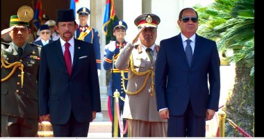 سلطان بروناى يغادر القاهرة بعد لقائه الرئيس السيسى