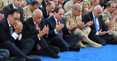 الرئيس السيسى يؤدى صلاة عيد الأضحى بمسجد الماسة فى مدينة العلمين الجديدة