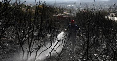 رجال الإطفاء يكافحون حريقا على جبل هيميتوس قرب أثينا