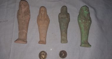 مباحث الآثار تضبط عاملاً بحوزته 4 تماثيل فرعونية وعملتين يونانيتين بأسيوط