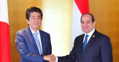 الرئيس السيسى ورئيس وزراء اليابان يتفقدان الجناح المصرى بمعرض "جيترو" بيوكوهاما