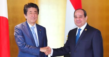 فيديو.. السيسي يلتقى رئيس وزراء اليابان فى أول أيام قمة "كاد"