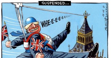 فى كاريكاتير التايمز.. جونسون يحتفى بتعليق البرلمان البريطانى