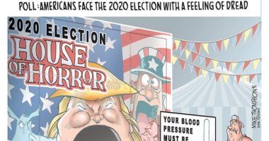 الانتخابات الرئاسية 2020 بيت الرعب للأمريكيين.. كاريكاتير Usa Today