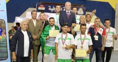جامعة المنوفية تححوز الميدالية الذهبية بكرة القدم الحركية بأسبوع الجامعات 