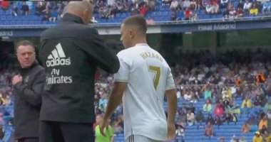 هازارد يظهر لأول مرة بقميص ريال مدريد ويهدد المرمى من أول لمسة.. فيديو