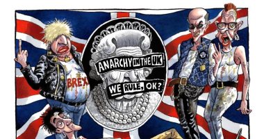 كاريكاتير "التايمز" تسخر من "فوضى النخبة السياسية البريطانية" بسبب بريكست 