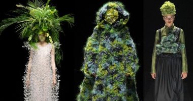 أنا شجرة.. عرض أزياء بأغطية رأس نباتية وطحالب بأسبوع الموضة في باريس