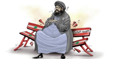 كاريكاتير الصحف الإمارتية.. ممارسات "حزب الله" تؤدى لتدهور اقتصاد لبنان