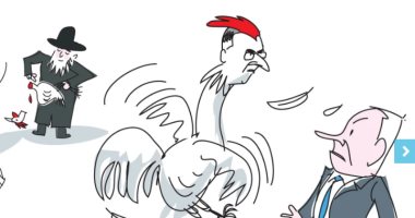 كاريكاتير ساخر: نتنياهو يخشى من جدعون ساعر حتى فى احتفالات الغفران