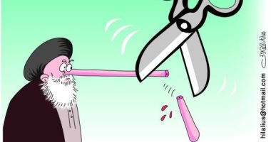 كاريكاتير ساخر: قص أنف إيران  المتدخلة فى الشأن الداخلى لبعض الدول