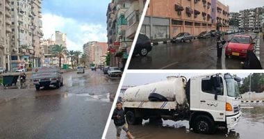 فيديو.. تكدس مرورى بشارع السودان بسبب مياه الأمطار بالجيزة 