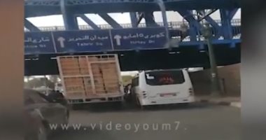 زحام مرورى على كورنيش النيل بروض الفرج فى اتجاه التحرير ..فيديو
