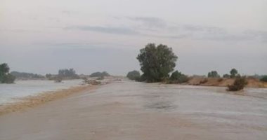 توقف سير مياه الأمطار بسيل وادى الأزارق بوسط سيناء