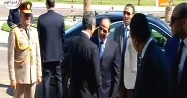 الرئيس السيسي يصل مقر افتتاح مصنع النصر للكيماويات الوسيطة بأبورواش