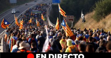 استمرار المظاهرات المعارضة لاستقلال كتالونيا فى برشلونة