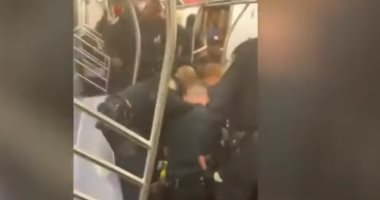 شاهد.. شرطة نيويورك تقتحم عربة مترو للقبض على راكب لا يحمل تذكرة