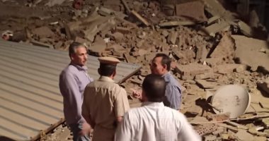 انهيار منزل من 3 طوابق خالى من السكان فى منطقة روض الفرج  