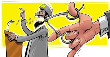 كاريكاتير سعودى.. إيران المحرك القوى لخُطب حسن نصر الله فى لبنان