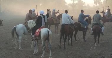 شاهد سباقات الخيول فى قرى الأقصر احتفالا بالمولد النبوى الشريف