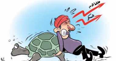 كاريكاتير جزائرى.. سرعة الانترنت فى الجزائر تسبب الضغط والسكر
