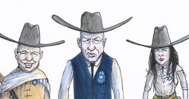 كاريكاتير إسرائيلى: نتنياهو "قاطع طريق" أمام الحكومة الجديدة
