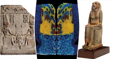 شاهد.. آثار مصرية قبل بيعها فى لندن.. أبرزها تمثال يقدر بـ 250 ألف استرلينى