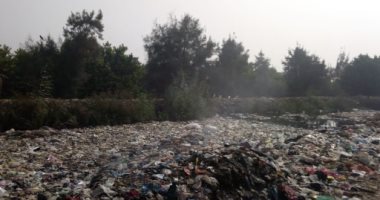 شكوى من تلال القمامة على ضفاف ترعة كوم أشفين فى القليوبية