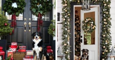 "الكريسماس على الأبواب حرفيا".. أفكار مختلفة ومميزة لتزيين باب البيت.. صور