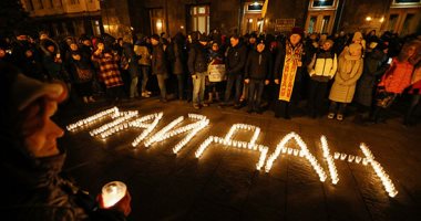 الأوكرانيون يحيون الذكرى السادسة لمظاهرات ميدان الاستقلال