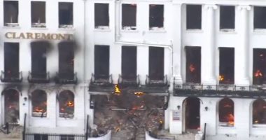 حريق هائل يلتهم فندق كليرمونت الشهير فى بريطانيا.. فيديو