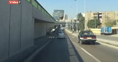 فيديو.. الحركة المرورية أعلى كوبرى أكتوبر المتجه من مدينة نصر للمهندسين