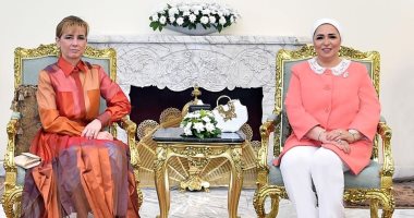 صور..انتصار السيسى: سعدت باستقبال زوجة رئيس المجر فى زيارتها الأولى لمصر