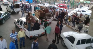 تحرير 160 محضر مخالفات إشغالات بحملة مكبرة بشبين القناطر